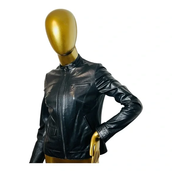 Dolce & Gabanna Black Leather Women's Jacket - Picture 2 of 7